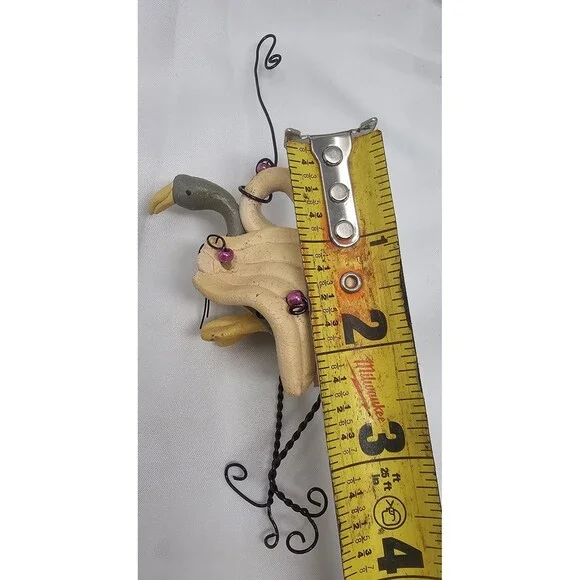 Vtg Handmade Pottery Art Whimsical Hugging Birds Ornament By Claire Barr Wilson - Picture 6 of 7